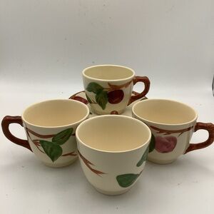Four Sets of Franciscan Apple Cups and Saucers
